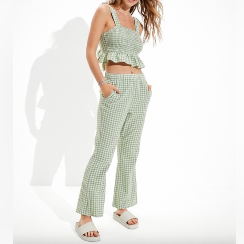 Green Checkered Pants